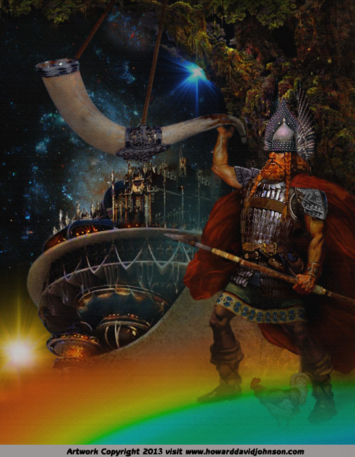 Heimdall bifrost bridge valhalla fine art